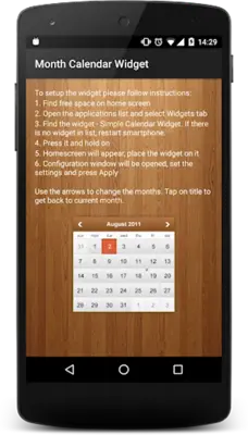 Month Calendar Widget android App screenshot 0