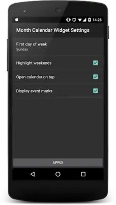 Month Calendar Widget android App screenshot 1